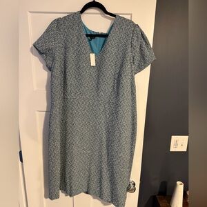 Talbots Blue and White Textured Dress